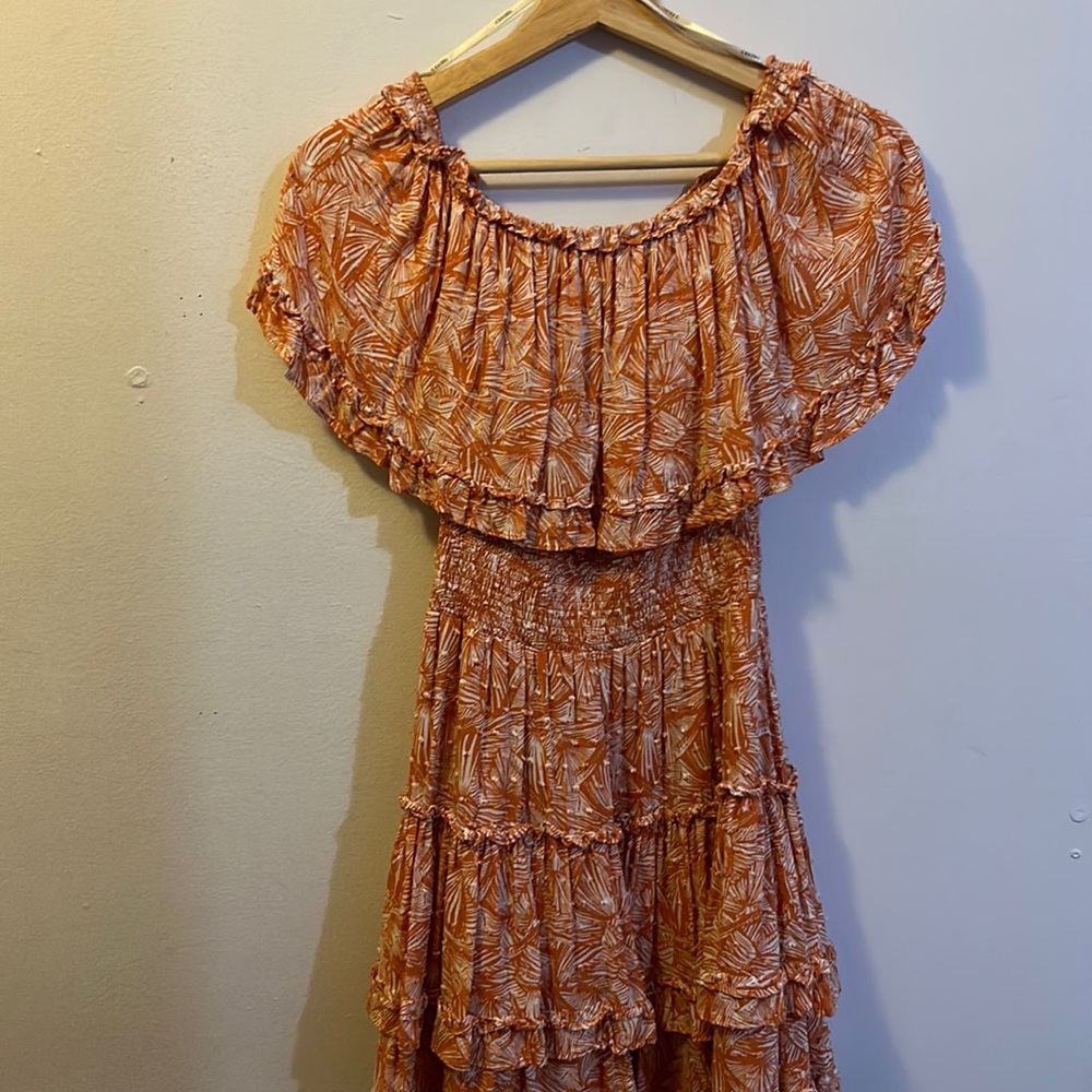 Ruffle off shoulder dress